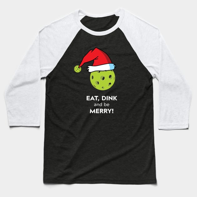 Merry Pickleball Christmas Baseball T-Shirt by Retron